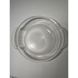 Fire King 1.5 Qt Casserole Baking Dish Bowl Clear Glass with Handles USA VINTAGE
